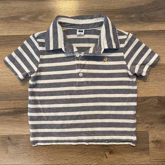 Janie and Jack Other - Janie & Jack Striped Bulldog Collared T Shirt